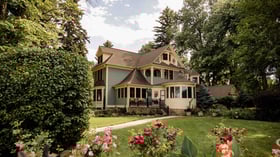 Spring time at Victorian style esate, Tapestry House, in Fort Collins, Colorado.