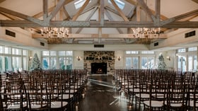 Indoor ceremony setup at Barker House by Wedgewood Events