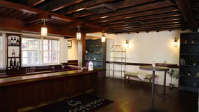 Wooden bar area at Barker House by Wedgewood Events