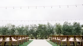 Outdoor ceremony with geometric arch - Canopy Grove by Wedgewood Events