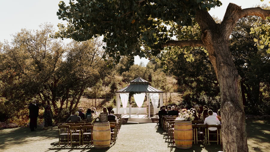 Gorgeous outdoor ceremony at Creekside Terrace by Wedgewood Events