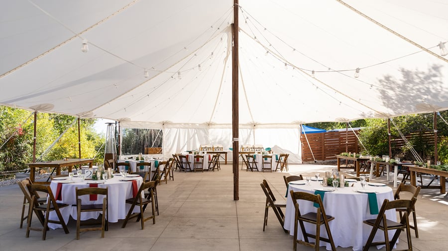 Outdoor pavilion event setup - Creekside Terrace by Wedgewood Events