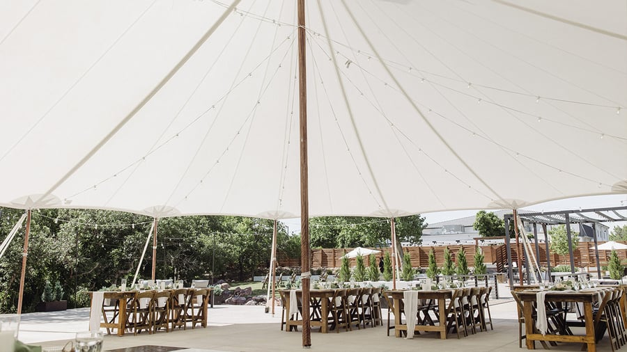 Outdoor pavilion setup - Creekside Terrace by Wedgewood Events