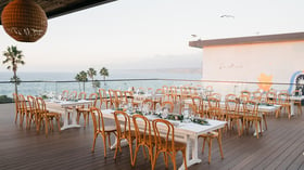 Outdoor reception setup - La Jolla Cove Rooftop by Wedgewood Events