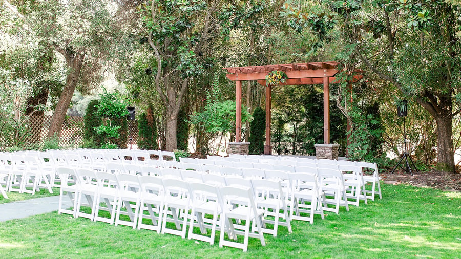 Ceremony garden with arch -  Redwood Canyon by Wedgewood Events