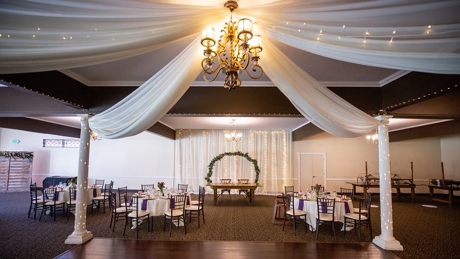Social event setup in grand hall - Redwood Canyon by Wedgewood Events