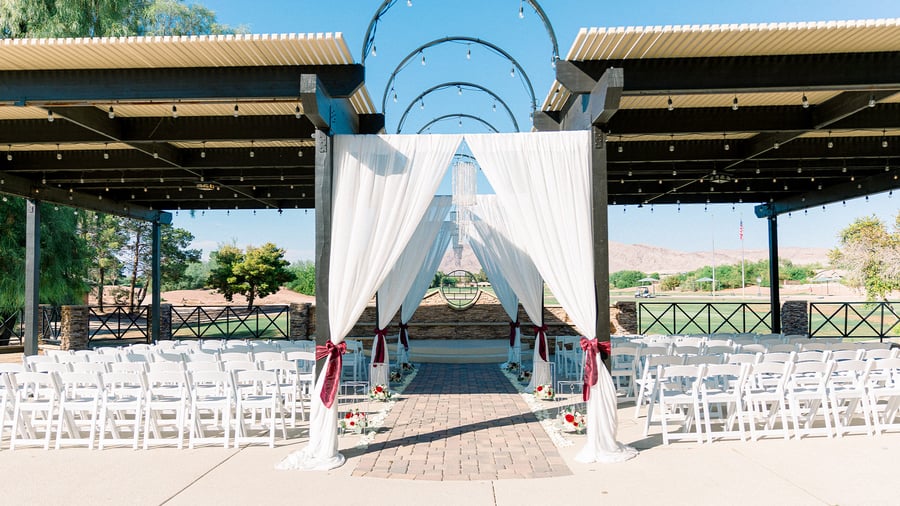 Outdoor patio ceremony- Stallion Mountain by Wedgewood Events